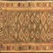 Square Southwestern Brown Country Rug, con2676brn
