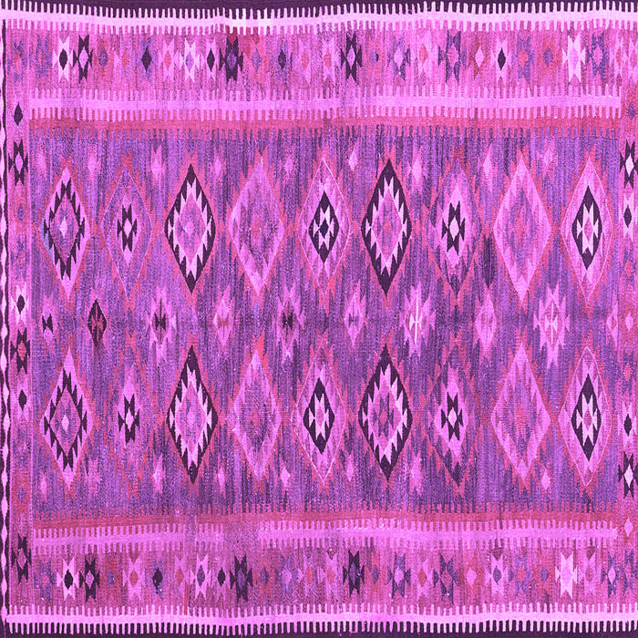 Square Machine Washable Southwestern Purple Country Area Rugs, wshcon2676pur