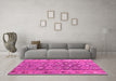 Machine Washable Southwestern Pink Country Rug in a Living Room, wshcon2676pnk