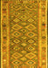 Machine Washable Southwestern Yellow Country Rug, wshcon2676yw