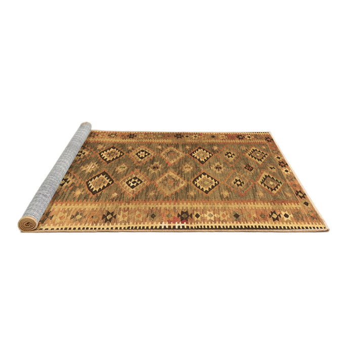 Sideview of Machine Washable Southwestern Brown Country Rug, wshcon2676brn