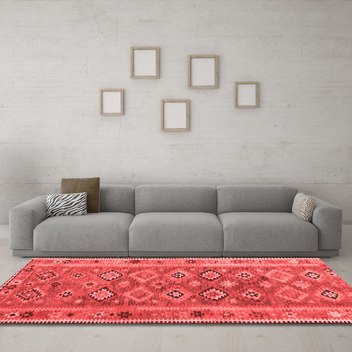 Country Red Washable Rugs