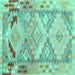 Square Southwestern Turquoise Country Rug, con2677turq