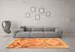 Machine Washable Southwestern Orange Country Area Rugs in a Living Room, wshcon2677org