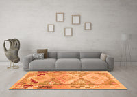 Machine Washable Southwestern Orange Country Rug, wshcon2677org