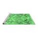 Sideview of Machine Washable Southwestern Emerald Green Country Area Rugs, wshcon2677emgrn