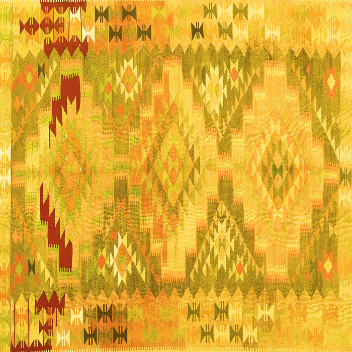Square Southwestern Yellow Country Rug, con2677yw