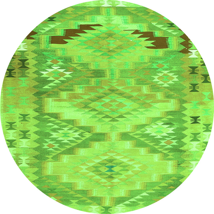 Machine Washable Southwestern Green Country Area Rugs, wshcon2677grn