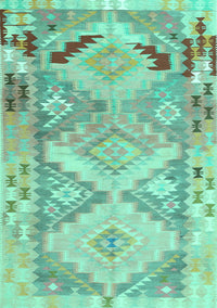 Southwestern Turquoise Country Rug, con2677turq