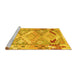 Sideview of Machine Washable Southwestern Yellow Country Rug, wshcon2677yw