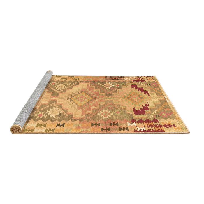 Sideview of Machine Washable Southwestern Brown Country Rug, wshcon2677brn
