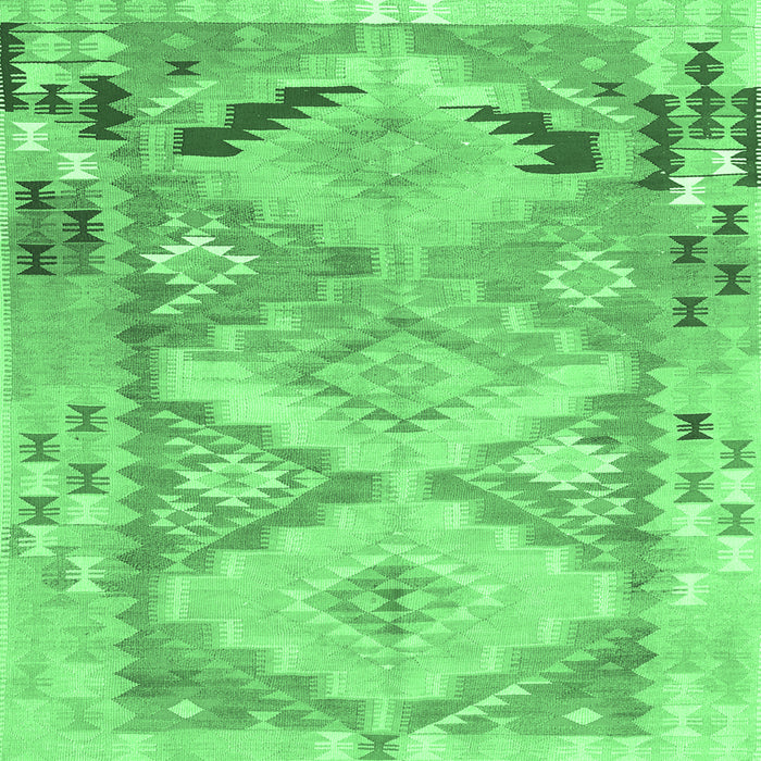 Square Southwestern Emerald Green Country Rug, con2677emgrn