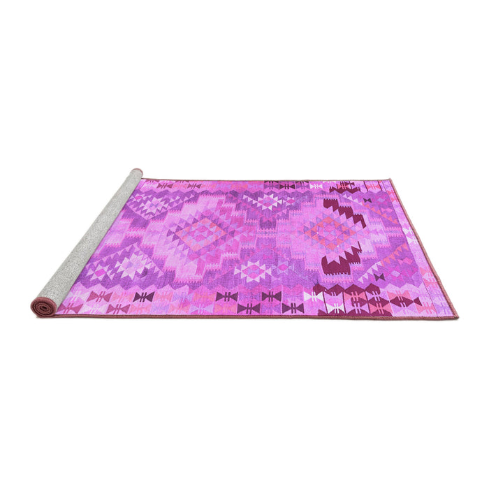 Sideview of Machine Washable Southwestern Purple Country Area Rugs, wshcon2677pur