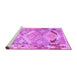 Sideview of Machine Washable Southwestern Purple Country Area Rugs, wshcon2677pur