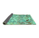 Sideview of Southwestern Turquoise Country Rug, con2677turq