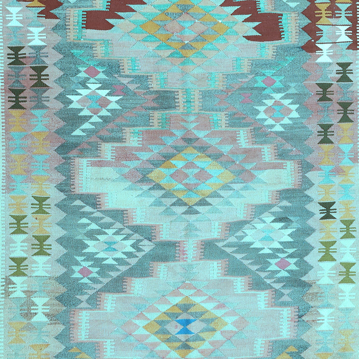 Southwestern Light Blue Country Rug, con2677lblu