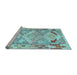 Sideview of Machine Washable Southwestern Light Blue Country Rug, wshcon2677lblu