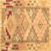 Square Machine Washable Southwestern Brown Country Rug, wshcon2677brn