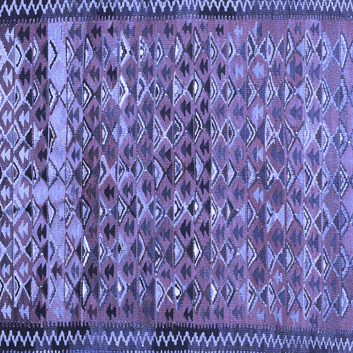 Square Machine Washable Abstract Blue Contemporary Rug, wshcon2678blu