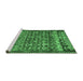 Sideview of Machine Washable Abstract Emerald Green Contemporary Area Rugs, wshcon2678emgrn