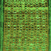 Serging Thickness of Abstract Green Contemporary Rug, con2678grn