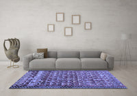 Machine Washable Abstract Blue Contemporary Rug, wshcon2678blu