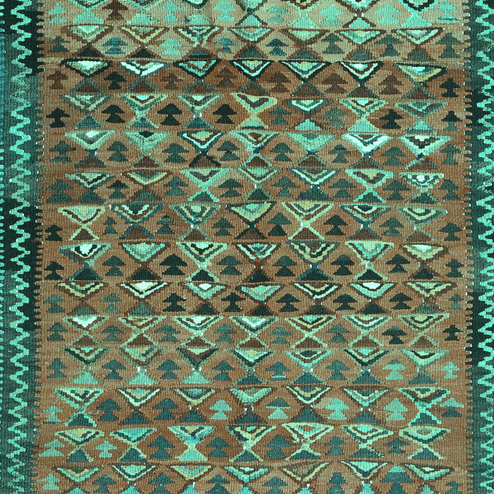 Machine Washable Abstract Turquoise Contemporary Area Rugs, wshcon2678turq