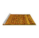 Sideview of Machine Washable Abstract Yellow Contemporary Rug, wshcon2678yw