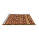 Sideview of Machine Washable Abstract Brown Contemporary Rug, wshcon2678brn