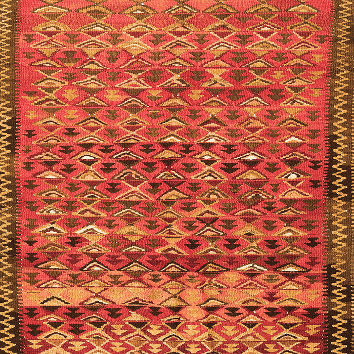 Round Machine Washable Abstract Orange Contemporary Area Rugs, wshcon2678org