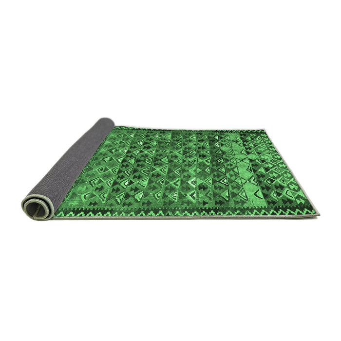 Sideview of Abstract Emerald Green Contemporary Rug, con2678emgrn