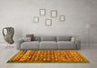 Machine Washable Abstract Yellow Contemporary Rug in a Living Room, wshcon2678yw