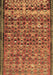 Machine Washable Abstract Brown Contemporary Rug, wshcon2678brn