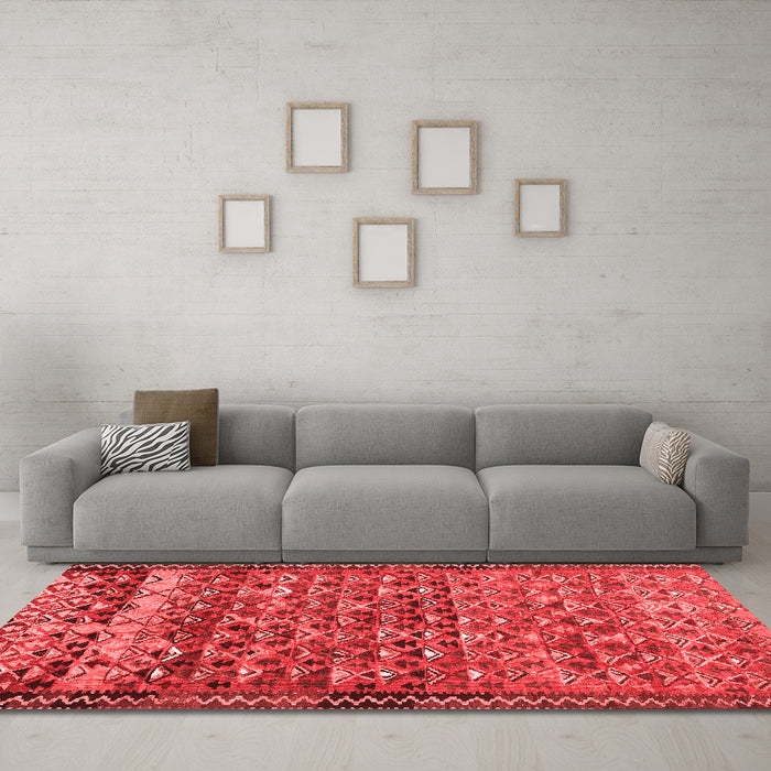 Contemporary Red Washable Rugs