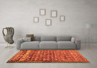 Machine Washable Abstract Orange Contemporary Rug, wshcon2678org