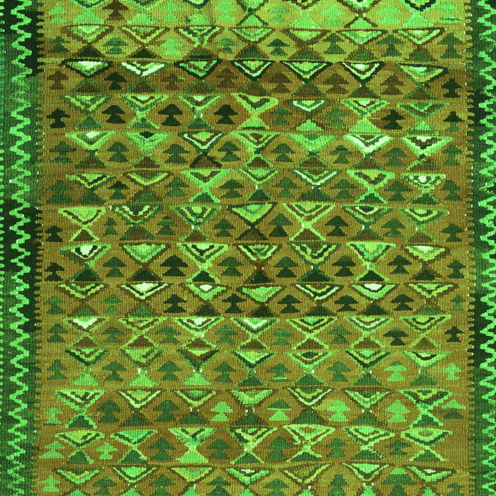 Serging Thickness of Machine Washable Abstract Green Contemporary Area Rugs, wshcon2678grn
