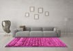 Machine Washable Abstract Pink Contemporary Rug in a Living Room, wshcon2678pnk