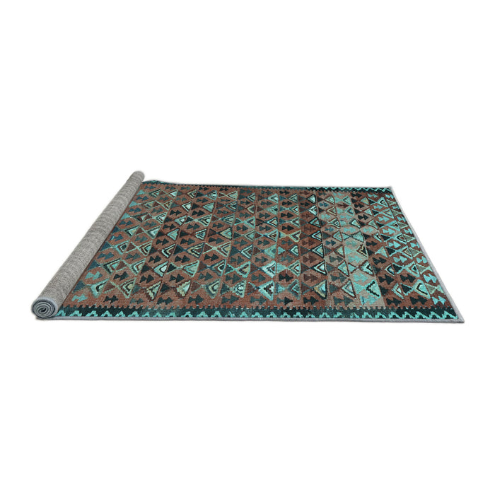 Sideview of Machine Washable Abstract Light Blue Contemporary Rug, wshcon2678lblu