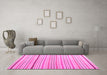 Machine Washable Solid Pink Modern Rug in a Living Room, wshcon2679pnk