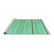 Sideview of Machine Washable Solid Turquoise Modern Area Rugs, wshcon2679turq