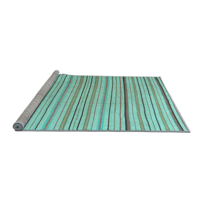 Sideview of Machine Washable Solid Light Blue Modern Rug, wshcon2679lblu