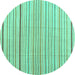 Round Solid Turquoise Modern Rug, con2679turq