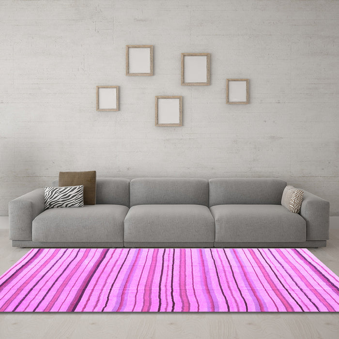 Machine Washable Solid Purple Modern Area Rugs in a Living Room, wshcon2679pur