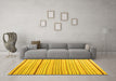 Machine Washable Solid Yellow Modern Rug in a Living Room, wshcon2679yw