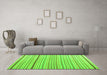 Machine Washable Solid Green Modern Area Rugs in a Living Room,, wshcon2679grn