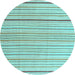 Round Machine Washable Solid Light Blue Modern Rug, wshcon2679lblu