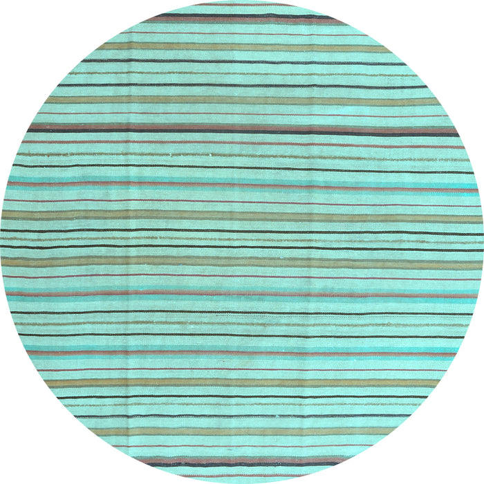 Round Solid Light Blue Modern Rug, con2679lblu