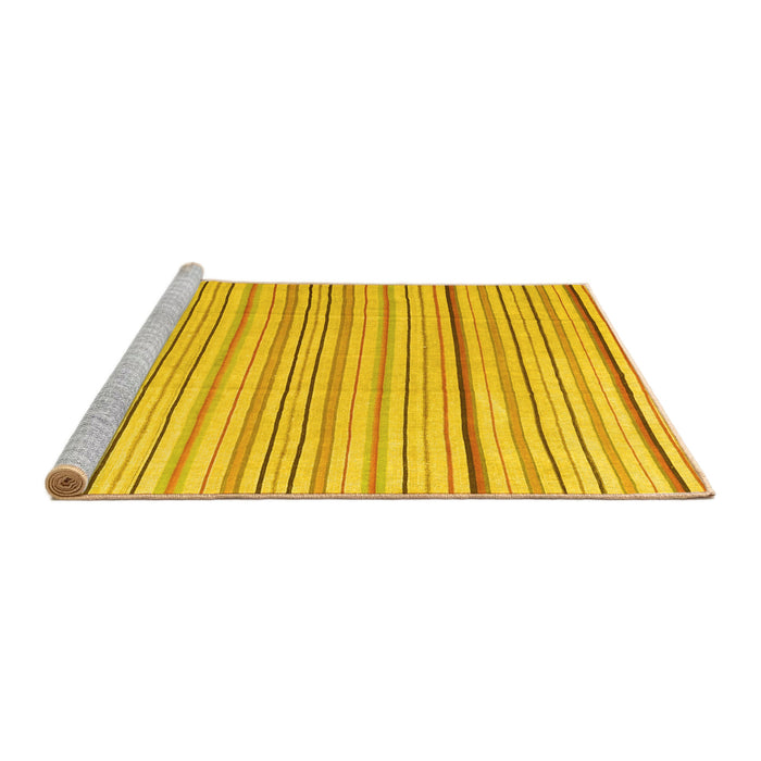 Sideview of Machine Washable Solid Yellow Modern Rug, wshcon2679yw
