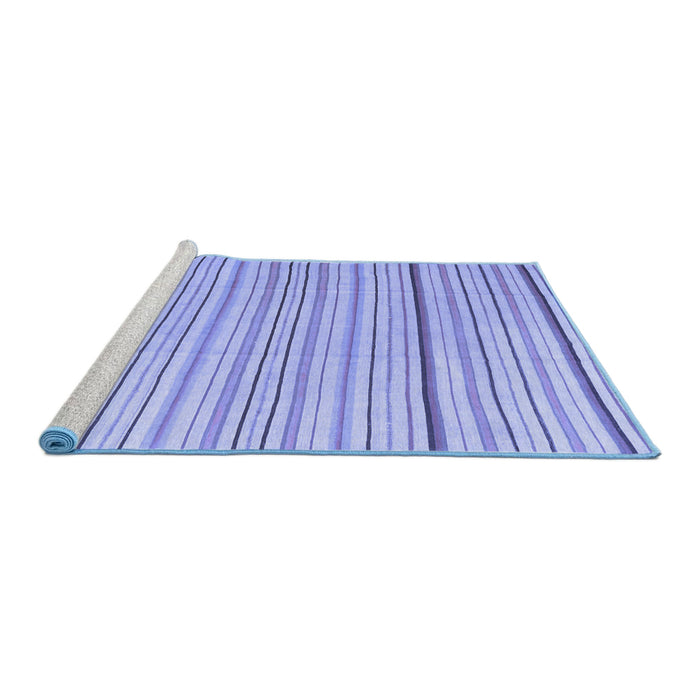 Sideview of Machine Washable Solid Blue Modern Rug, wshcon2679blu