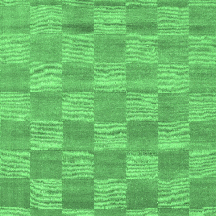 Machine Washable Checkered Emerald Green Modern Area Rugs, wshcon267emgrn